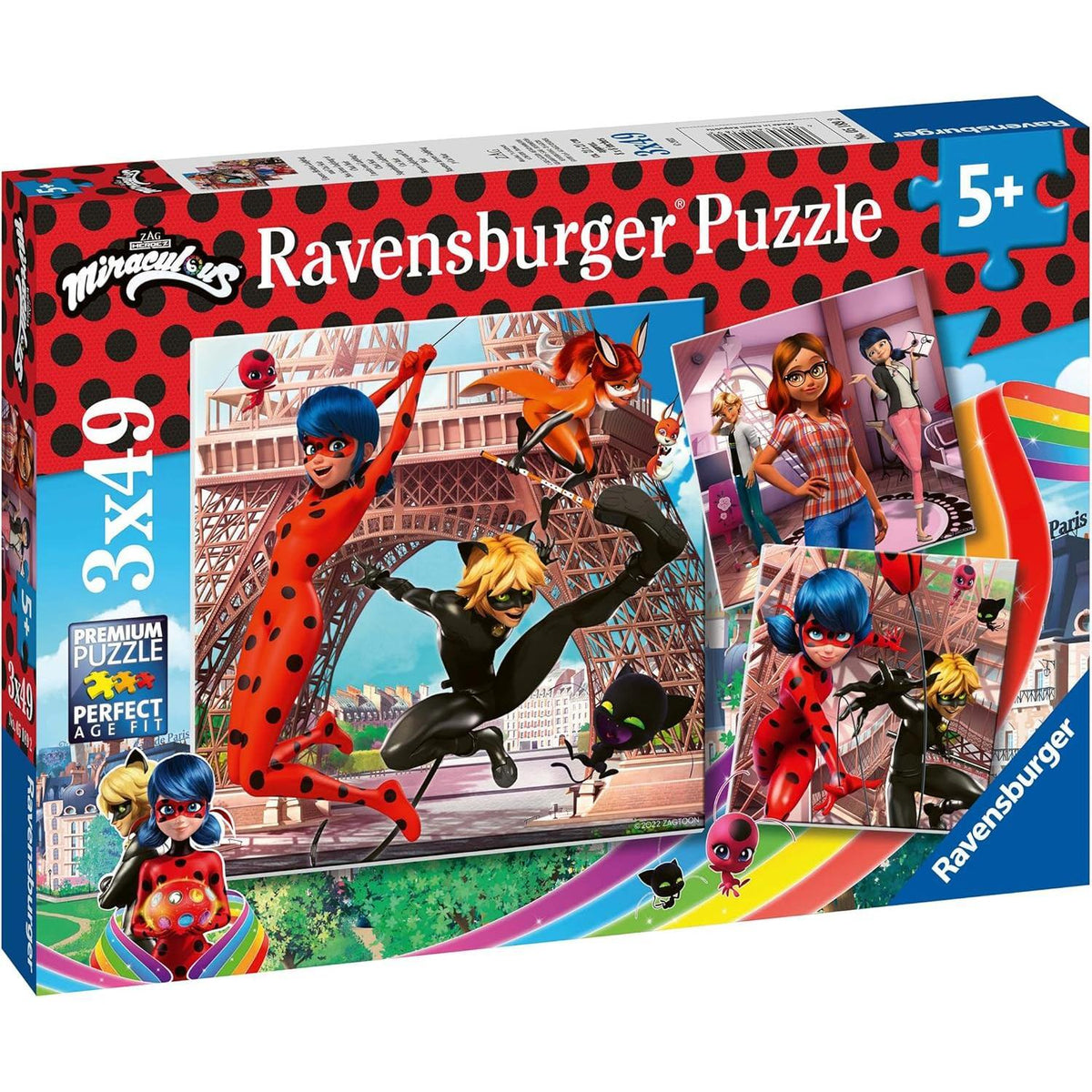 MIRACULOUS: TALES OF LADYBUG & CAT NOIR 3X49PCS PUZZLE [51892