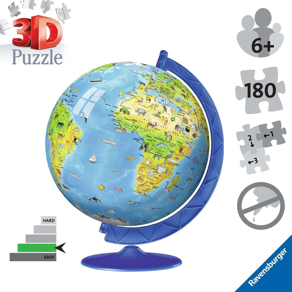 CHILDREN'S WORLD GLOBE 180PCS 3D JIGSAW PUZZLE         [12338]