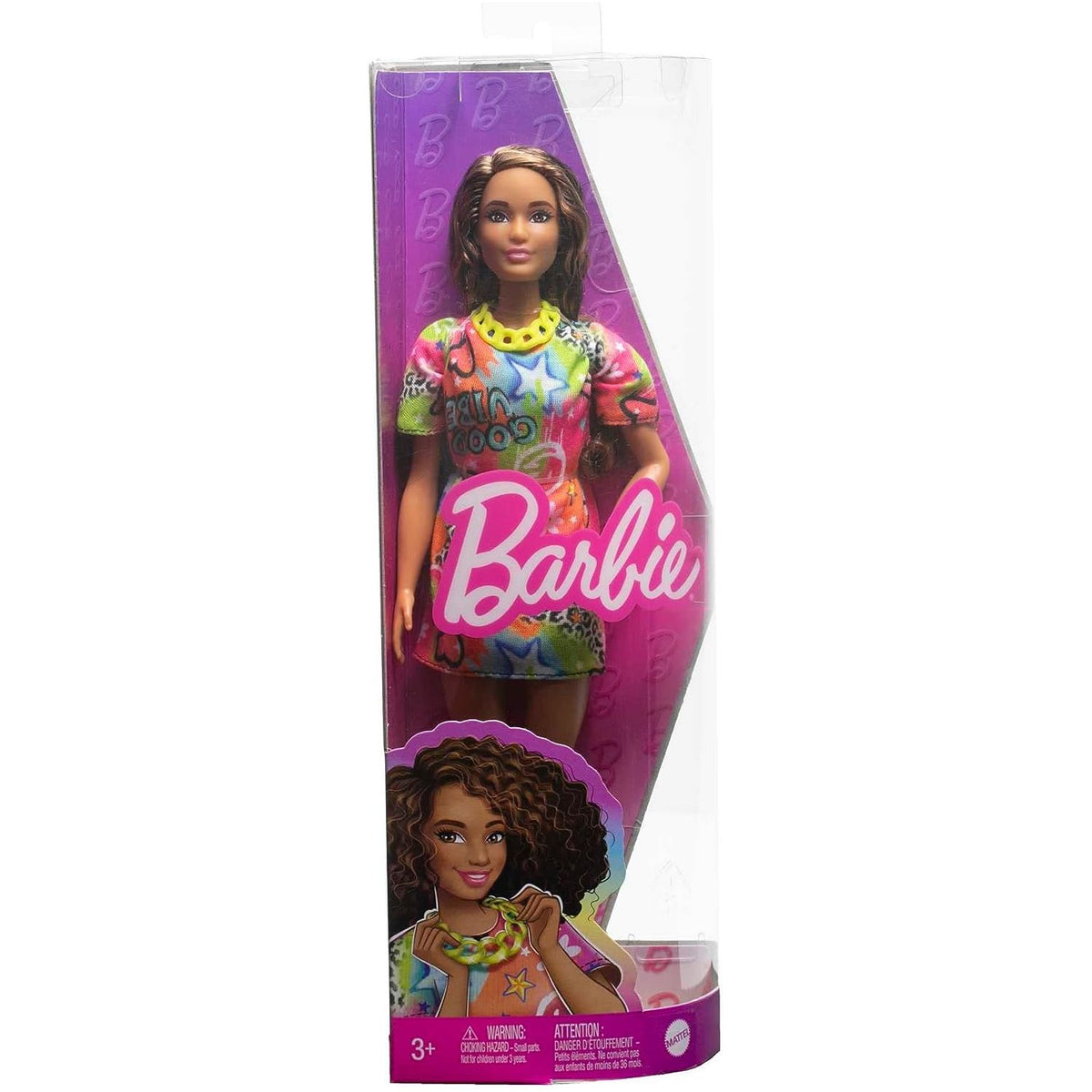 BARBIE FASHIONISTAS DOLL - BRUNETTE WITH GRAFITTI DRESS [HPF77] – The ...